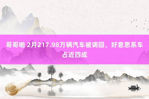 哥哥啪 2月217.98万辆汽车被调回，好意思系车占近四成