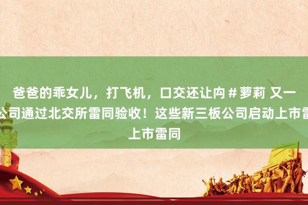 爸爸的乖女儿，打飞机，口交还让禸＃萝莉 又一家公司通过北交所雷同验收！这些新三板公司启动上市雷同