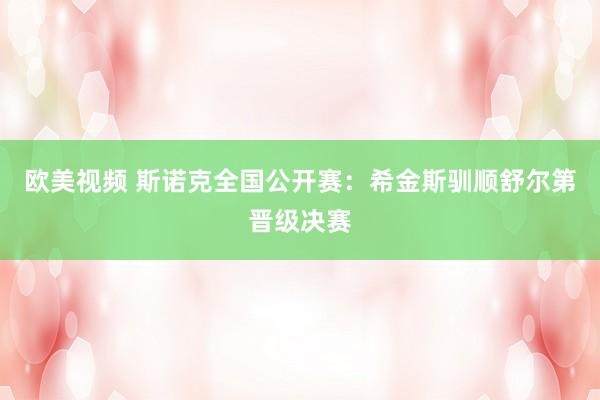 欧美视频 斯诺克全国公开赛：希金斯驯顺舒尔第晋级决赛