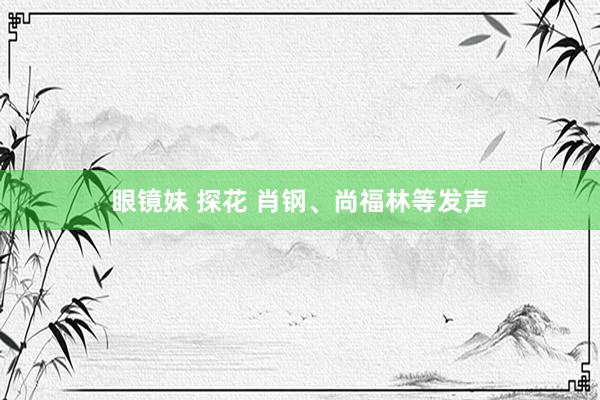 眼镜妹 探花 肖钢、尚福林等发声
