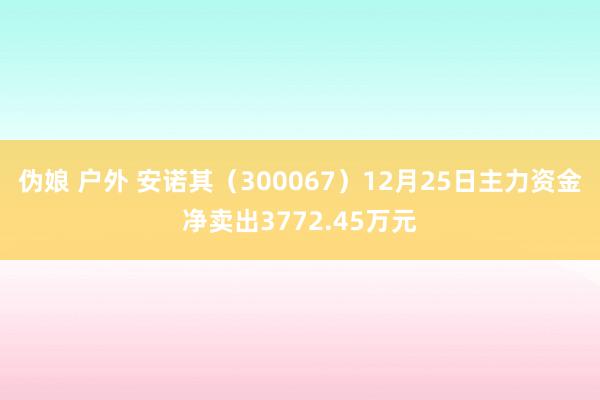 伪娘 户外 安诺其（300067）12月25日主力资金净卖出3772.45万元