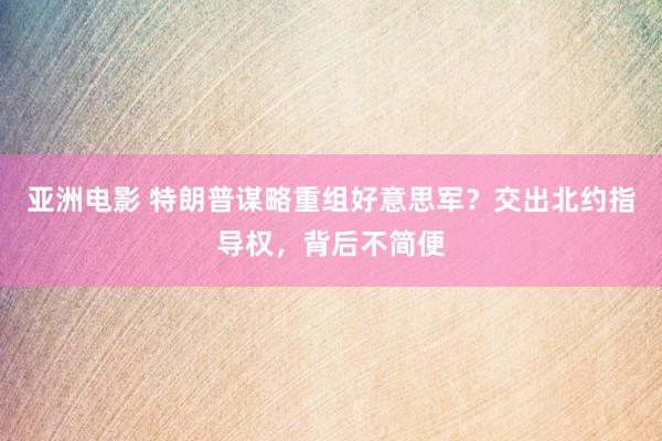 亚洲电影 特朗普谋略重组好意思军？交出北约指导权，背后不简便