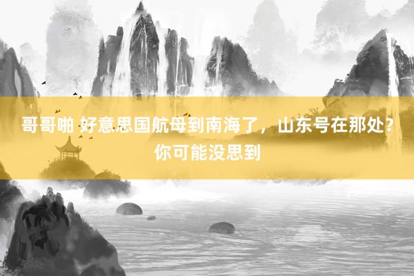 哥哥啪 好意思国航母到南海了，山东号在那处？你可能没思到
