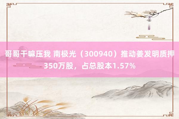 哥哥干嘛压我 南极光（300940）推动姜发明质押350万股，占总股本1.57%