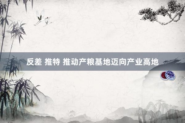 反差 推特 推动产粮基地迈向产业高地