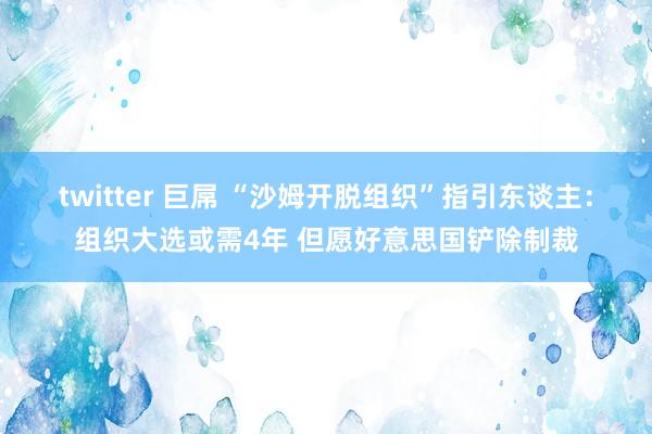 twitter 巨屌 “沙姆开脱组织”指引东谈主：组织大选或需4年 但愿好意思国铲除制裁