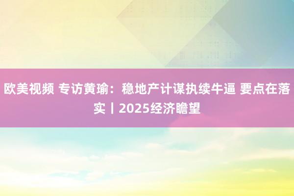 欧美视频 专访黄瑜：稳地产计谋执续牛逼 要点在落实丨2025经济瞻望