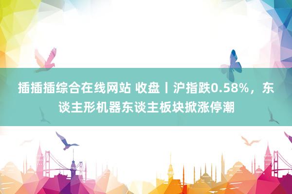 插插插综合在线网站 收盘丨沪指跌0.58%，东谈主形机器东谈主板块掀涨停潮