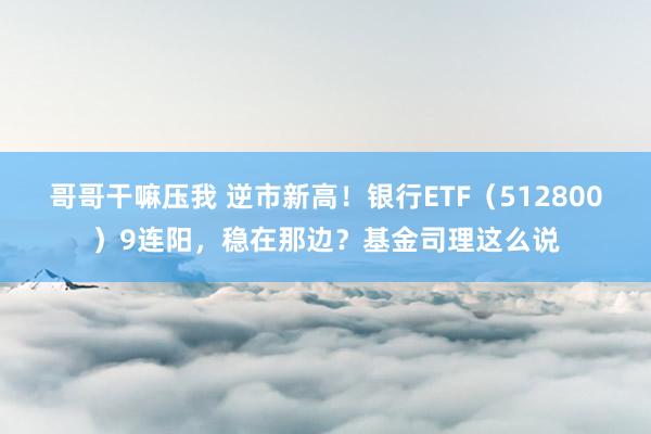 哥哥干嘛压我 逆市新高！银行ETF（512800）9连阳，稳在那边？基金司理这么说